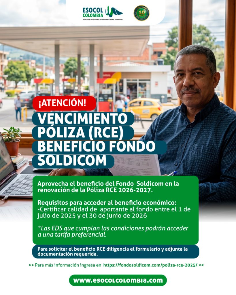 ¡Actualiza tu Póliza RCE! Vencimiento en julio de 2026. Beneficio para aportantes al Fondo Soldicom