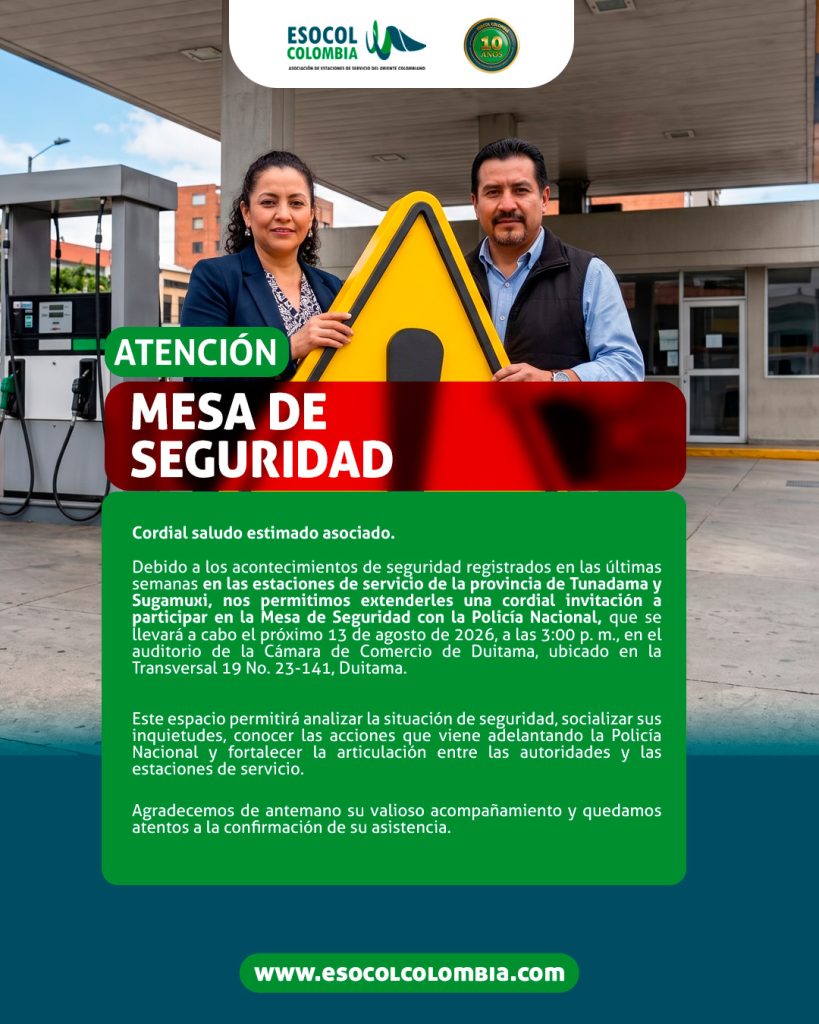 Comunicado e invitación mesa de seguridad – Provincias Tundama y Sugamuxi