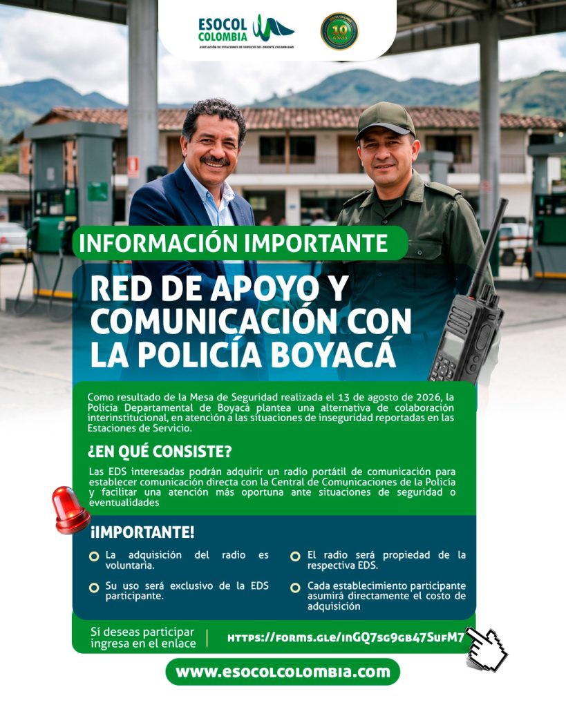 Red de apoyo y comunicación con la Policía Nacional -Boyacá.